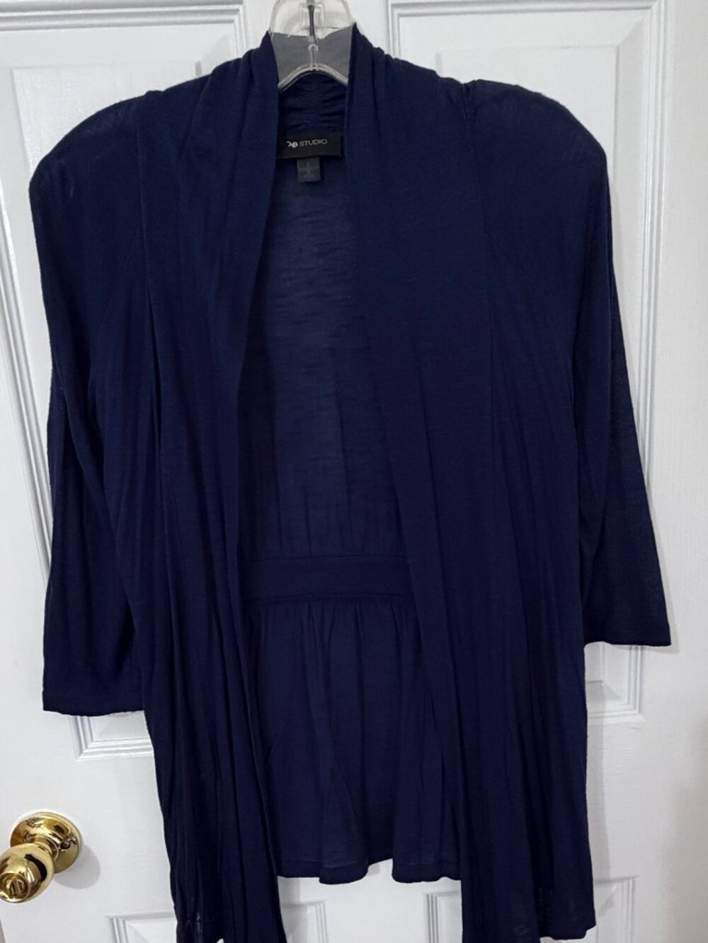VERY NICE AB STUDIO NAVY BLUE LIGHTWEIGHT SWEATER SHIRT - SIZE SMALL